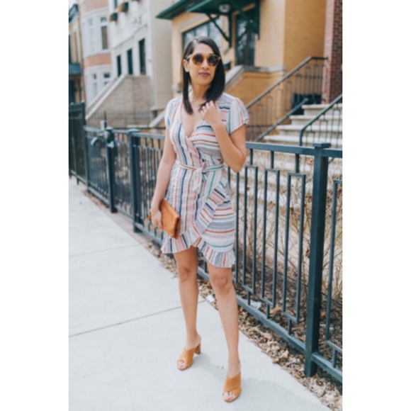 FREE PEOPLE | ‘Wrap It Up’ striped mini dress - Picture 6 of 12